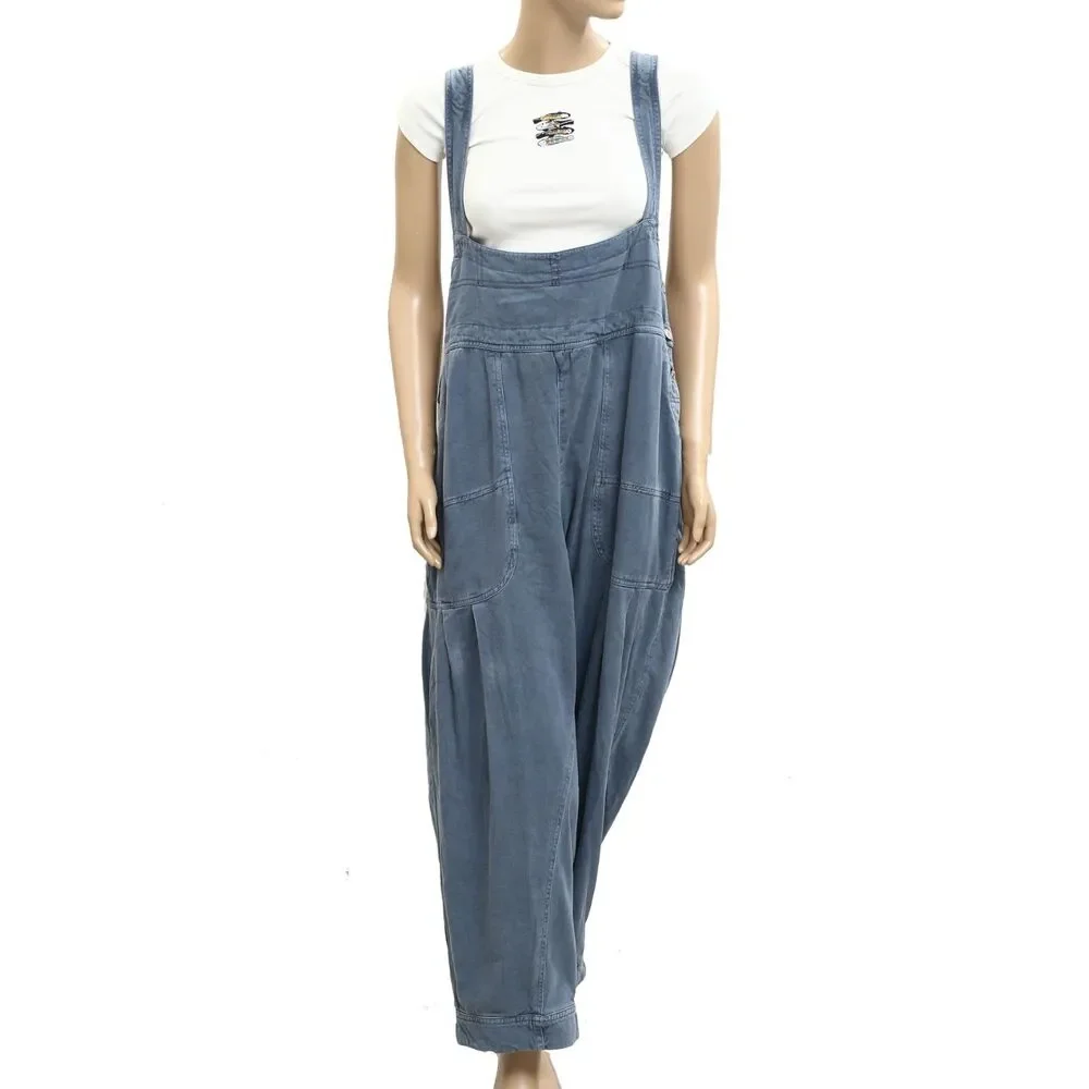 Free People We The Free Felix Tapered Overalls Jumpsuit Dress Pinafore L 289563